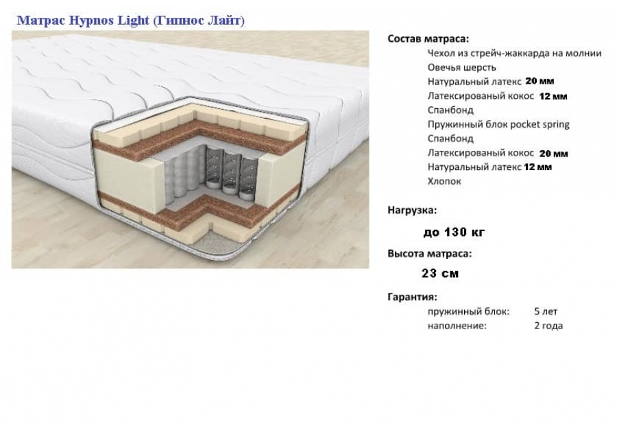 Матрац Gypnos Light Bravo
