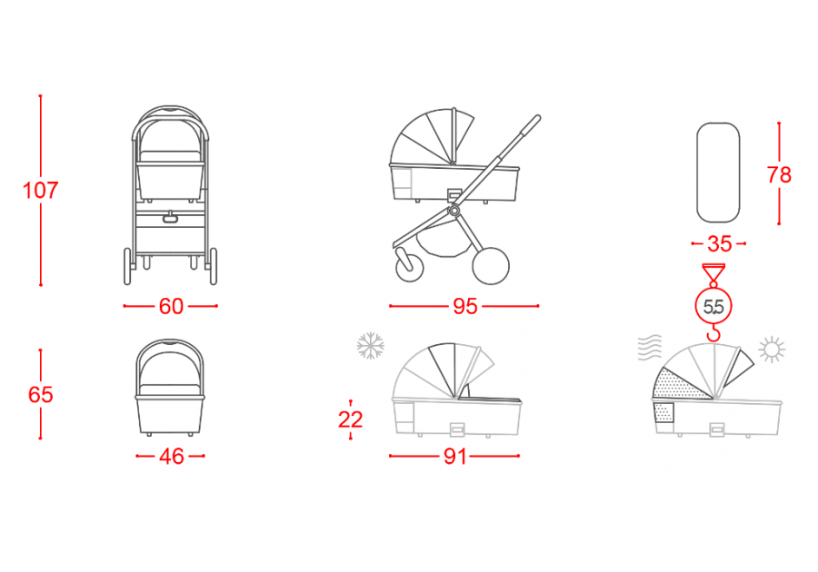 Carrello Ultimo CRL-6511 2в1 - универсальная детская коляска