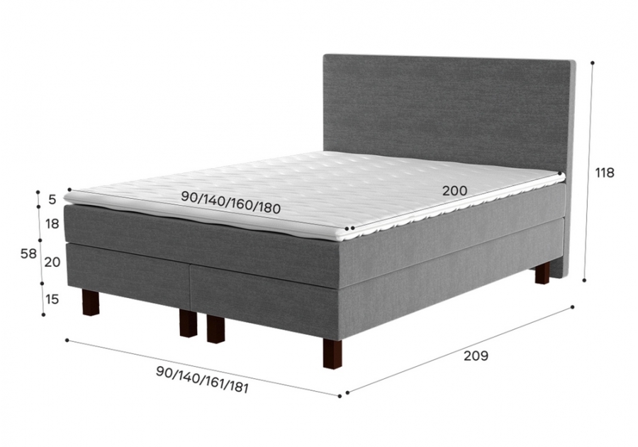 Ліжко Gerda КММ 180х200 з матрацом