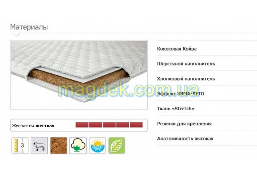 Тонкий матрац Кокос Неолюкс