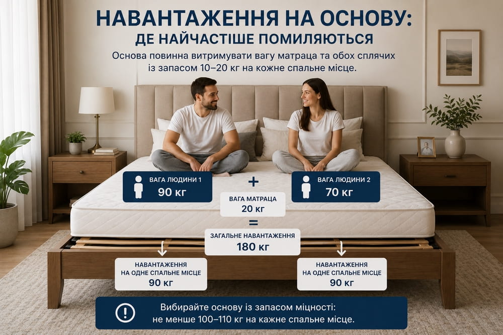 Навантаження на основу ліжка