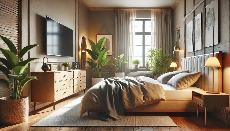 двуспальная кровать с матрасом