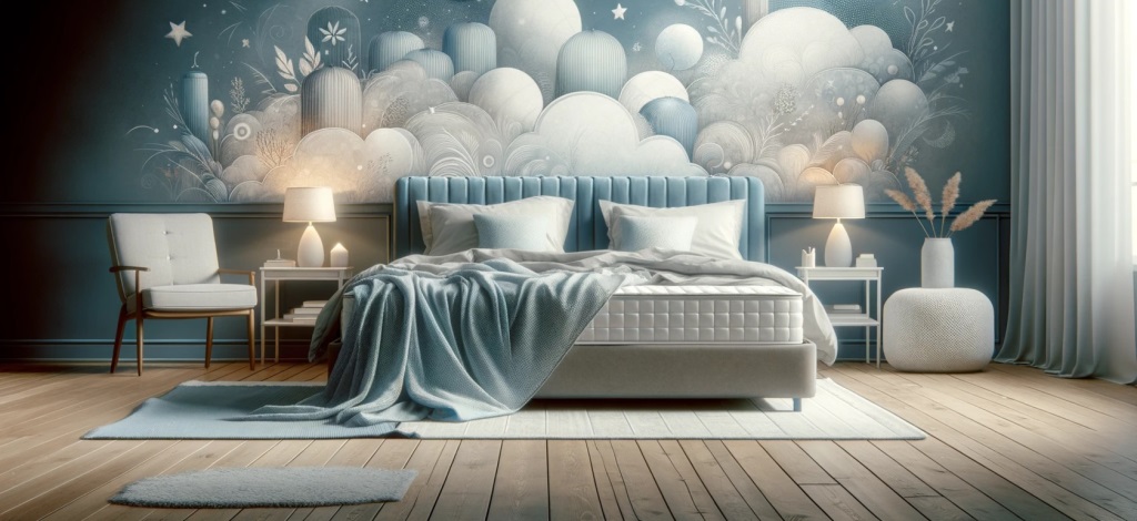 полуторная кровать с матрасом